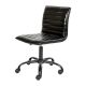 Alamont Home - Alan Contemporary Vinyl Swivel Office Chair - Black Vinyl/Black Frame