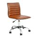 Alamont Home - Alan Contemporary Vinyl Swivel Office Chair - Brown Vinyl/Chrome Frame