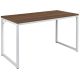 Alamont Home - Tiverton Collection Rectangle Industrial Laminate Office Desk - Walnut Top/White Frame
