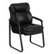 Alamont Home - Isla Contemporary Leather/Faux Leather Side Chair - Upholstered - Black LeatherSoft