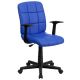 Alamont Home - Clayton Modern Vinyl Swivel Office Chair with Arms - Blue