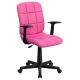Alamont Home - Clayton Modern Vinyl Swivel Office Chair with Arms - Pink