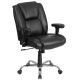 Alamont Home - Hercules Big & Tall 400 lb. Rated LeatherSoft Chair w/Chrome Base & Adjustable Arms - Black
