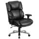 Alamont Home - Hercules Contemporary Leather/Faux Leather 24/7 Big & Tall Swivel Office Chair - Black LeatherSoft