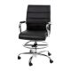 Alamont Home - Whitney Modern Leather/Faux Leather Drafting Chair - Black