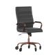 Alamont Home - Executive Chair on Skate Wheels - Black LeatherSoft/Rose Gold Frame