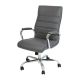 Alamont Home - Whitney High Back Modern Leather/Faux Leather Executive Swivel Office Chair - Gray LeatherSoft/Chrome Frame