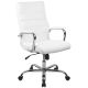 Alamont Home - Whitney High Back Modern Leather/Faux Leather Executive Swivel Office Chair - White LeatherSoft/Chrome Frame