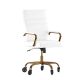 Alamont Home - Executive Chair on Skate Wheels - White LeatherSoft/Gold Frame