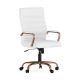 Alamont Home - Whitney High Back Modern Leather/Faux Leather Executive Swivel Office Chair - White LeatherSoft/Rose Gold Frame