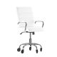 Alamont Home - Executive Chair on Skate Wheels - White LeatherSoft/Chrome Frame