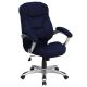 Alamont Home - Jessie Contemporary Fabric Swivel Office Chair - Navy Blue Microfiber