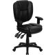Alamont Home - Caroline Contemporary Leather/Faux Leather Swivel Office Chair - Black LeatherSoft ALA-HPZ4-2639