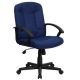 Alamont Home - Garver Contemporary Fabric Executive Swivel Office Chair - Navy