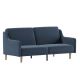 Alamont Home - Split Back Futon Sofa with Curved Arms and Solid Wood Legs - Navy