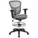Alamont Home - Tyler Contemporary Mesh Drafting Stool - Light Gray Mesh/Black Frame