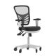 Alamont Home - Mid-Back Ergonomic Multifunction Mesh Chair with Polyurethane Wheels - Black Mesh/White Frame