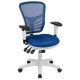 Alamont Home - Nicholas Contemporary Mesh Executive Swivel Office Chair - Blue Mesh/White Frame