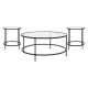 Alamont Home - Astoria Collection Coffee and End Table - Clear/Matte Black