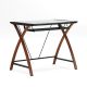 Alamont Home - Jude Rectangle Contemporary Glass Home Office Desk - Clear/Cherry