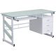 Alamont Home - Singleton Rectangle Contemporary Glass Home Office Desk - Frosted/White