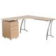 Alamont Home - L Contemporary Laminate Home Office Desk - Beech