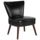 Alamont Home - Hercules Holloway Midcentury Leather/Faux Leather Side Chair - Upholstered - Black LeatherSoft