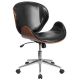 Alamont Home - Tana Contemporary Leather/Faux Leather Executive Swivel Office Chair - Black LeatherSoft/Walnut Frame