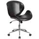 Alamont Home - Tana Contemporary Leather/Faux Leather Executive Swivel Office Chair - Black LeatherSoft/Mahogany Frame