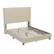 Alamont Home - Quinn Queen Size Upholstered Platform Bed with Channel Stitched Headboard - Beige