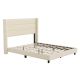 Alamont Home - Hollis Queen Size Upholstered Platform Bed with Wingback Headboard - Beige