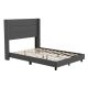 Alamont Home - Hollis Full Size Upholstered Platform Bed with Wingback Headboard - Charcoal