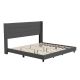 Alamont Home - Hollis King Size Upholstered Platform Bed with Wingback Headboard - Charcoal