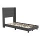 Alamont Home - Hollis Twin Size Upholstered Platform Bed with Wingback Headboard - Charcoal