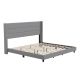Alamont Home - Hollis King Size Upholstered Platform Bed with Wingback Headboard - Gray