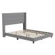 Alamont Home - Hollis Queen Size Upholstered Platform Bed with Wingback Headboard - Gray