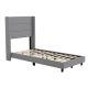 Alamont Home - Hollis Twin Size Upholstered Platform Bed with Wingback Headboard - Gray
