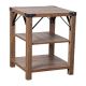 Alamont Home - 3-Tier Side Table with Metal Side Braces and Corner Caps - Rustic Oak