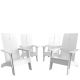 Alamont Home - Sawyer Set of 4 Modern Dual Slat Back Indoor/Outdoor Adirondack Style Chairs - White