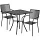 Alamont Home - Oia Outdoor Square Contemporary Metal 3 Piece Patio Set - Black ALA-DP39-203688