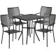 Alamont Home - Oia Outdoor Square Contemporary Metal 5 Piece Patio Set - Black ALA-DP39-203689