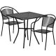 Alamont Home - Oia Outdoor Square Contemporary Metal 3 Piece Patio Set - Black ALA-DP39-203690