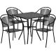 Alamont Home - Oia Outdoor Square Contemporary Metal 5 Piece Patio Set - Black ALA-DP39-203691