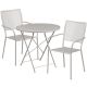 Alamont Home - Oia Outdoor Round Contemporary Metal 3 Piece Patio Set - Light Gray ALA-DP41-193934