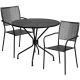 Alamont Home - Oia Outdoor Round Contemporary Metal 3 Piece Patio Set - Black ALA-DP46-203696