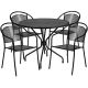 Alamont Home - Oia Outdoor Round Contemporary Metal 5 Piece Patio Set - Black ALA-DP46-203699