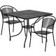 Alamont Home - Oia Outdoor Square Contemporary Metal 3 Piece Patio Set - Black ALA-DP46-203694