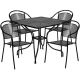 Alamont Home - Oia Outdoor Square Contemporary Metal 5 Piece Patio Set - Black ALA-DP46-203695