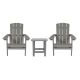 Alamont Home - Charlestown Indoor/Outdoor Adirondack Style Side Table and 2 Chair Set - Gray