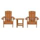 Alamont Home - Charlestown Indoor/Outdoor Adirondack Style Side Table and 2 Chair Set in - Teak